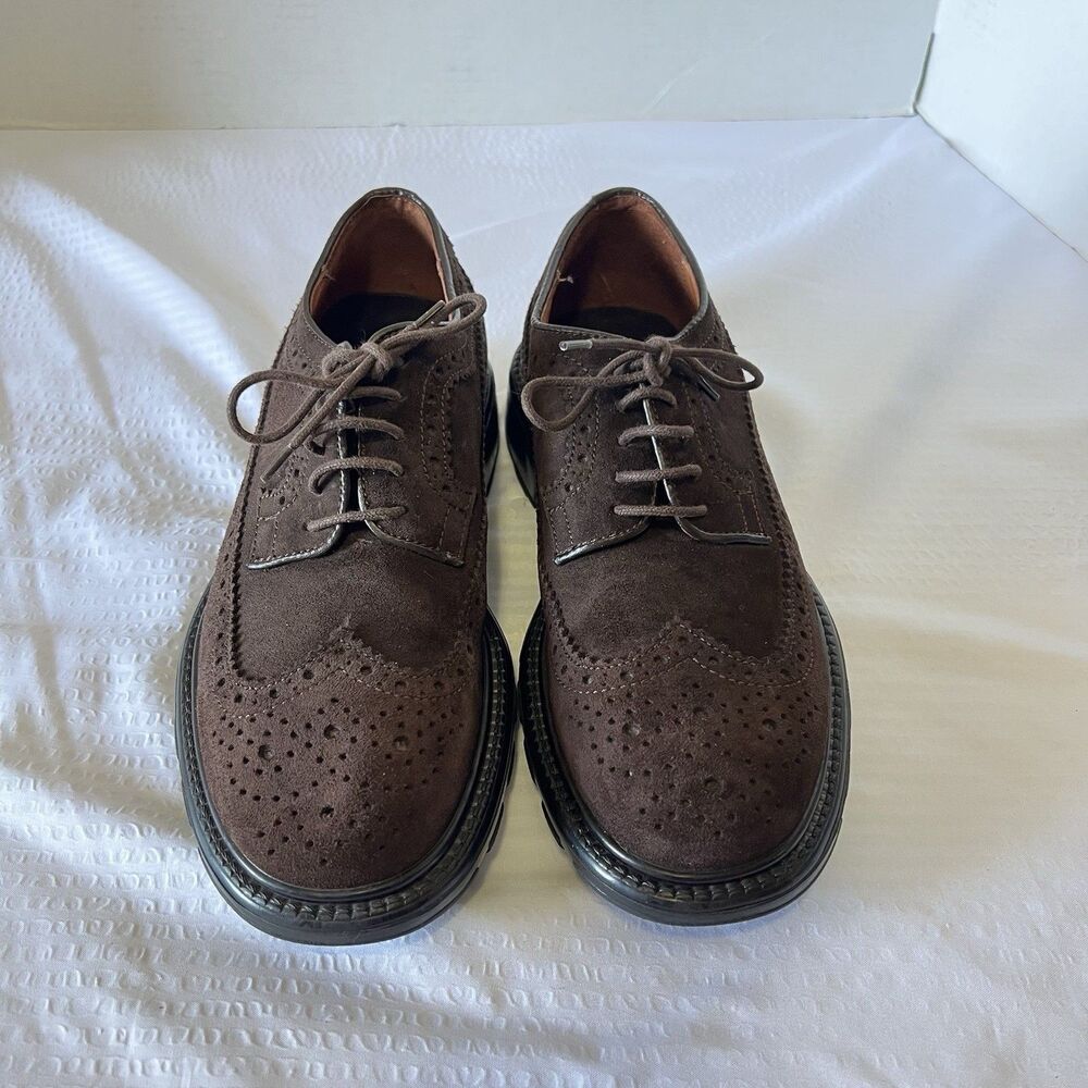 Men's Banana Republic Brown Italian Suede Loafers Oxfords Dress Shoes